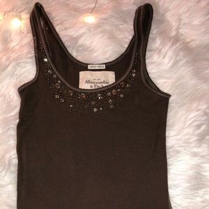 🤎✨Abercrombie& Fitch Brown Bling tank-top (M) ✨🤎